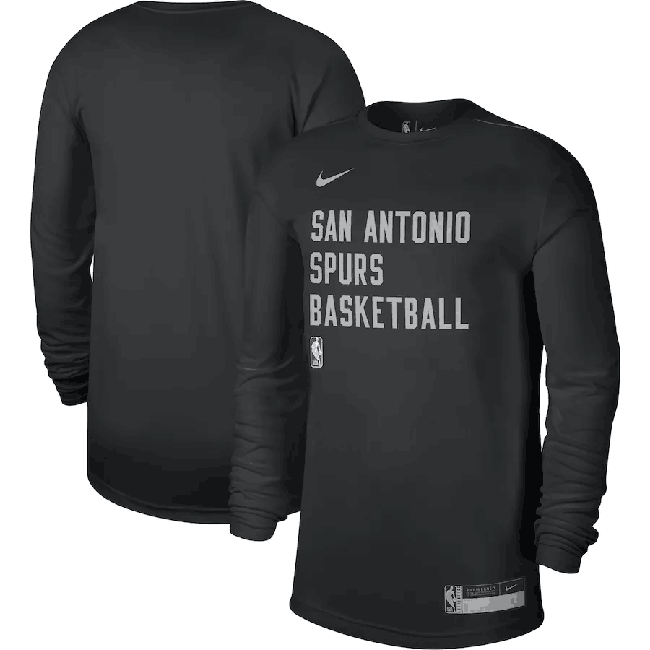 Men's Black San Antonio Spurs 2023/24 Legend On-Court Practice Long Sleeve T-Shirt